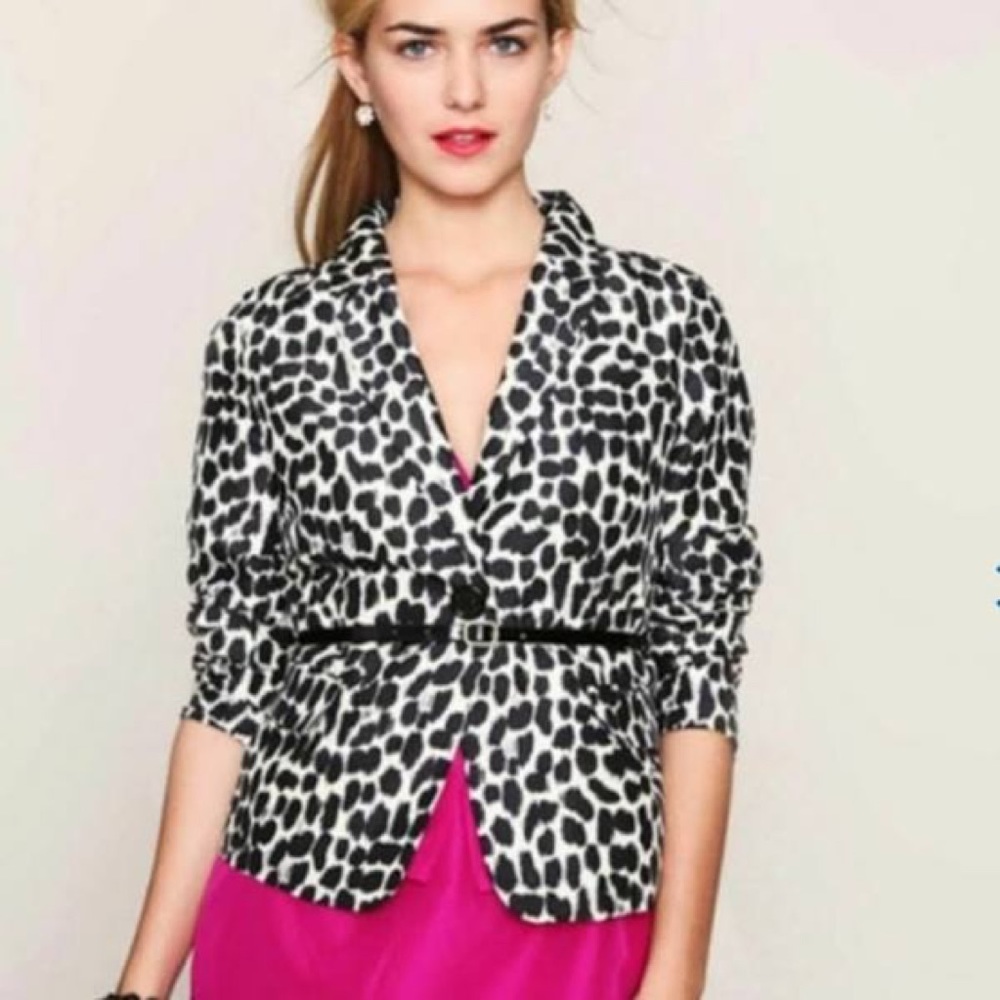 Kate Spade Silk Abstract Leopard Print Jacket